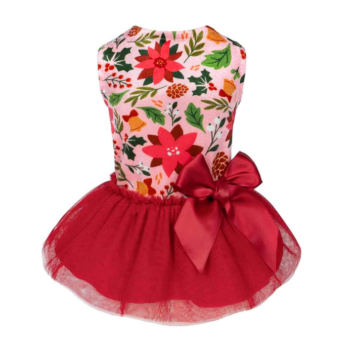 Christmas Flowers Dog Tulle Dress