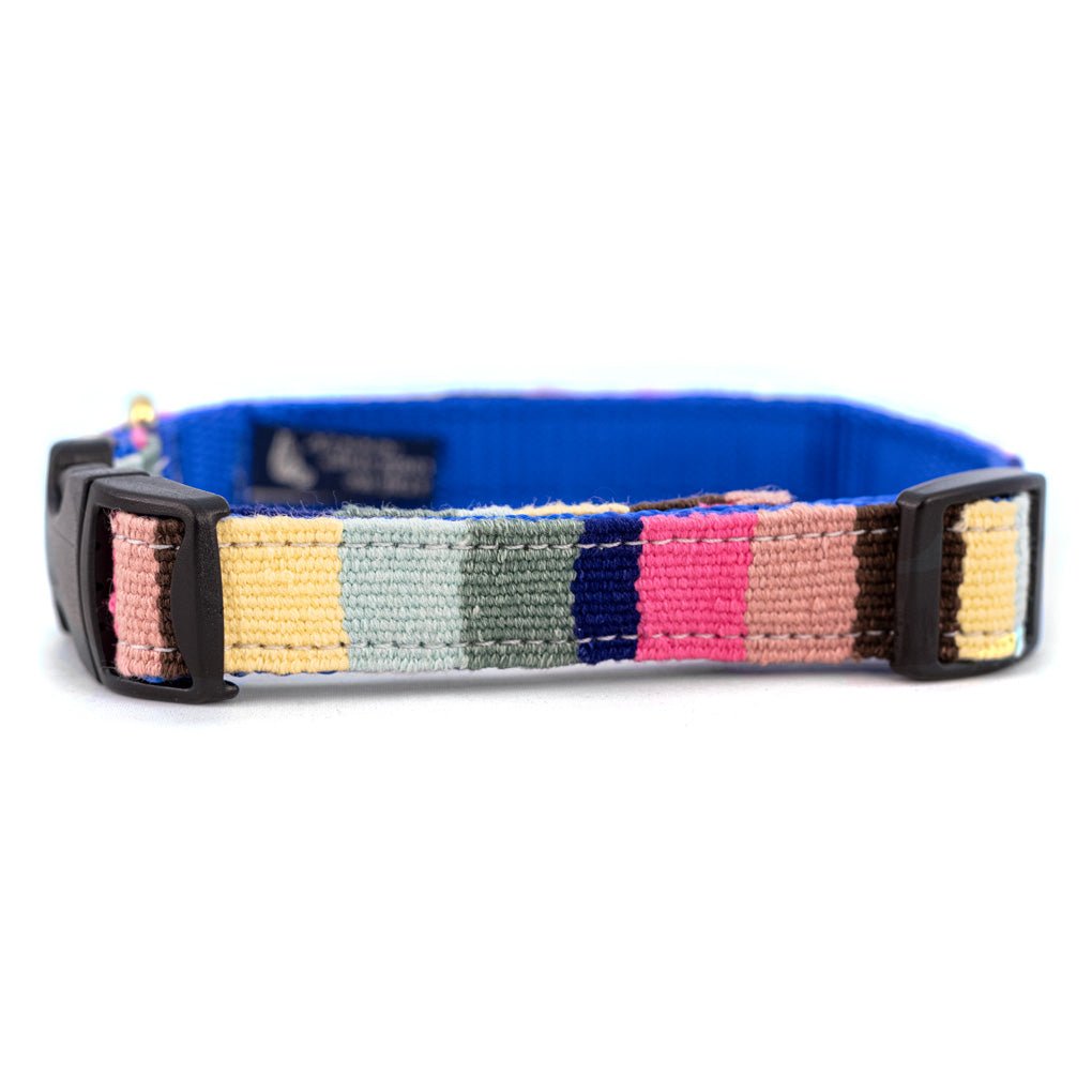 Handmade Cotton & Leather Belt - Guatemalan Woven Design, Solid Brass Buckle, Made In USA (1-1/4" Width)