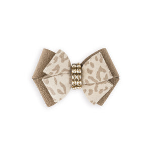 Susan Lanci Baby Cheetah with Gold Giltmore Double Nouveau Bow Hair Bow