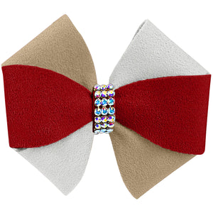 Susan Lanci Game Day Glam Red & Doe Pinwheel Bow Hair Bow
