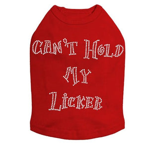 Can't Hold My Licker Rhinestone Tank in Red
