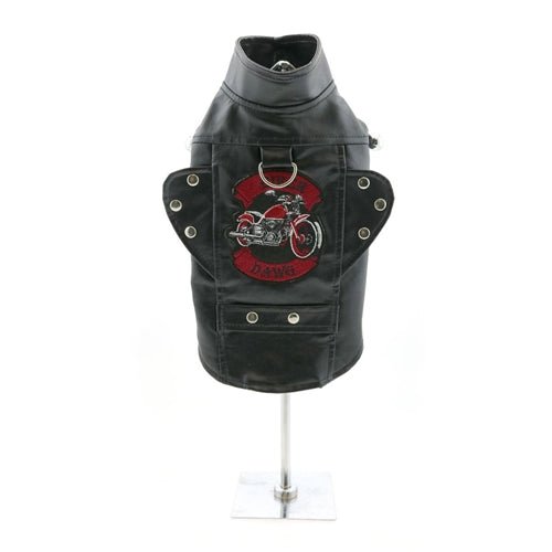 Biker Dawg Motorcycle Dog Jacket - Black – Posh Puppy Boutique