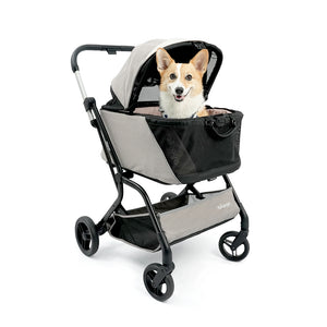 InstaCollapse Detachable Dog Stroller in Taupe