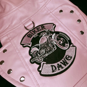Biker Dawg Motorcycle Dog Jacket - Pink