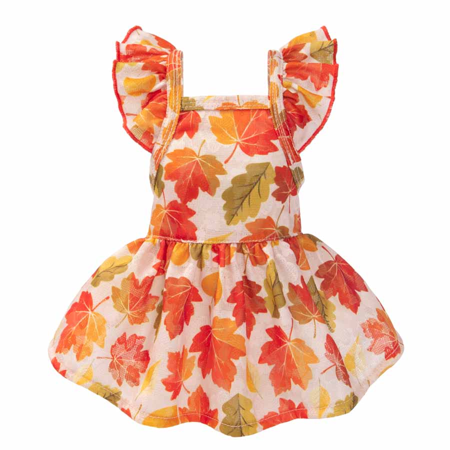 Maple Ruffle Fall Dress- Posh Puppy Boutique
