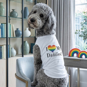 Pride I Heart My Daddies Screen Print Dog Shirt in Many Colors