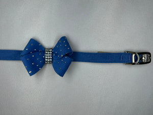 Susan Lanci Silver Stardust Nouveau Bow Collar in Periwinkle
