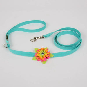 Susan Lanci Island Flower Collection Ultrasuede 1/2" Leash in Many Colors