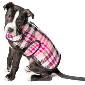 Pink Plaid Blanket Dog Coat