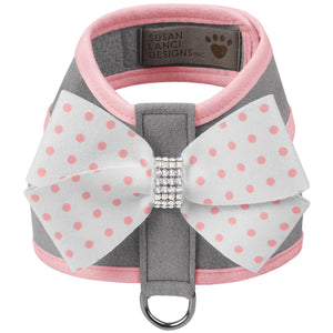 Susan Lanci Puppy Pink Polka Dot Nouveau Bow Tinkie Harness
