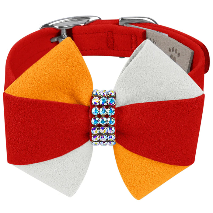 Susan Lanci Game Day Glam Red Pepper Pinwheel Bow Collar