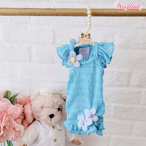 Wooflink Cotton Candy Summer Mini Dress - Blue