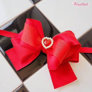 Wooflink Valentines Day Bow Necklace