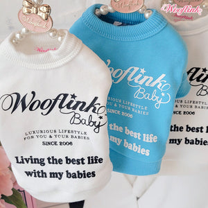 Wooflink Living My Best Life With My Babies Sweatshirt in Cream