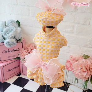 Wooflink Marshmallow Dress in Yellow & Pink