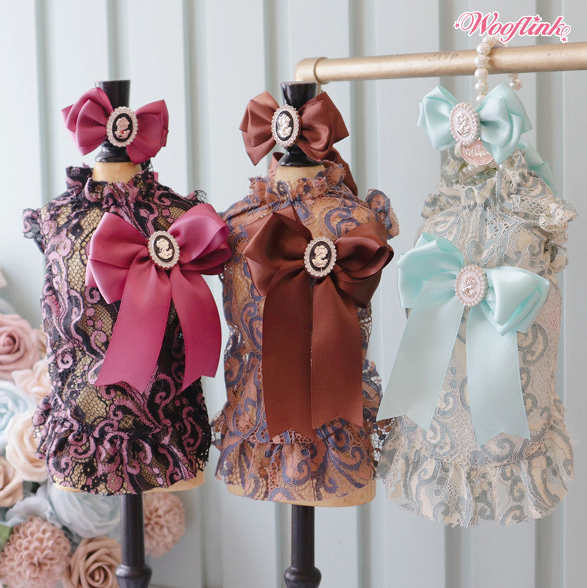 Wooflink Elizabeth Dress in Chocolate- Posh Puppy Boutique