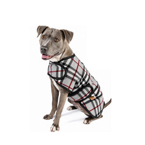 Steel Tartan Plaid Blanket Dog Coat