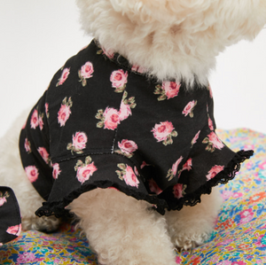 Louis Dog Floral Flared T-Shirt
