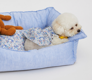 Louis Dog Baby Blue Organic Boom Bed - 3 Sizes