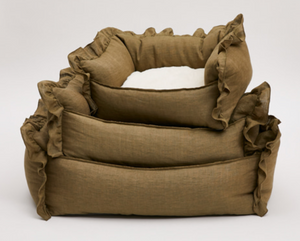 Louis Dog Linen Haven Boom Bed in Olive - 3 Sizes