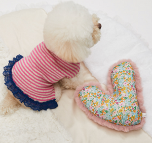 Louis Dog French Heart Pillow - 5 Colors