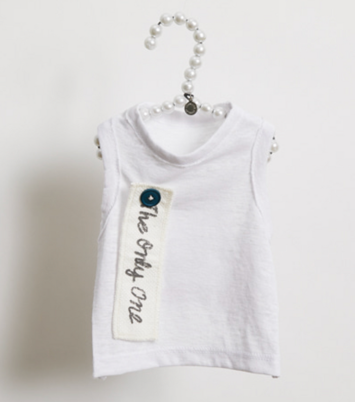 Louis Dog The Only One Linen Sleeveless Top - White