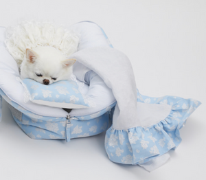 Louis Dog Spring Jacquard Blanket - Silver Jacquard
