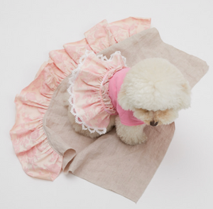Louis Dog Spring Jacquard Blanket - Pink Jacquard