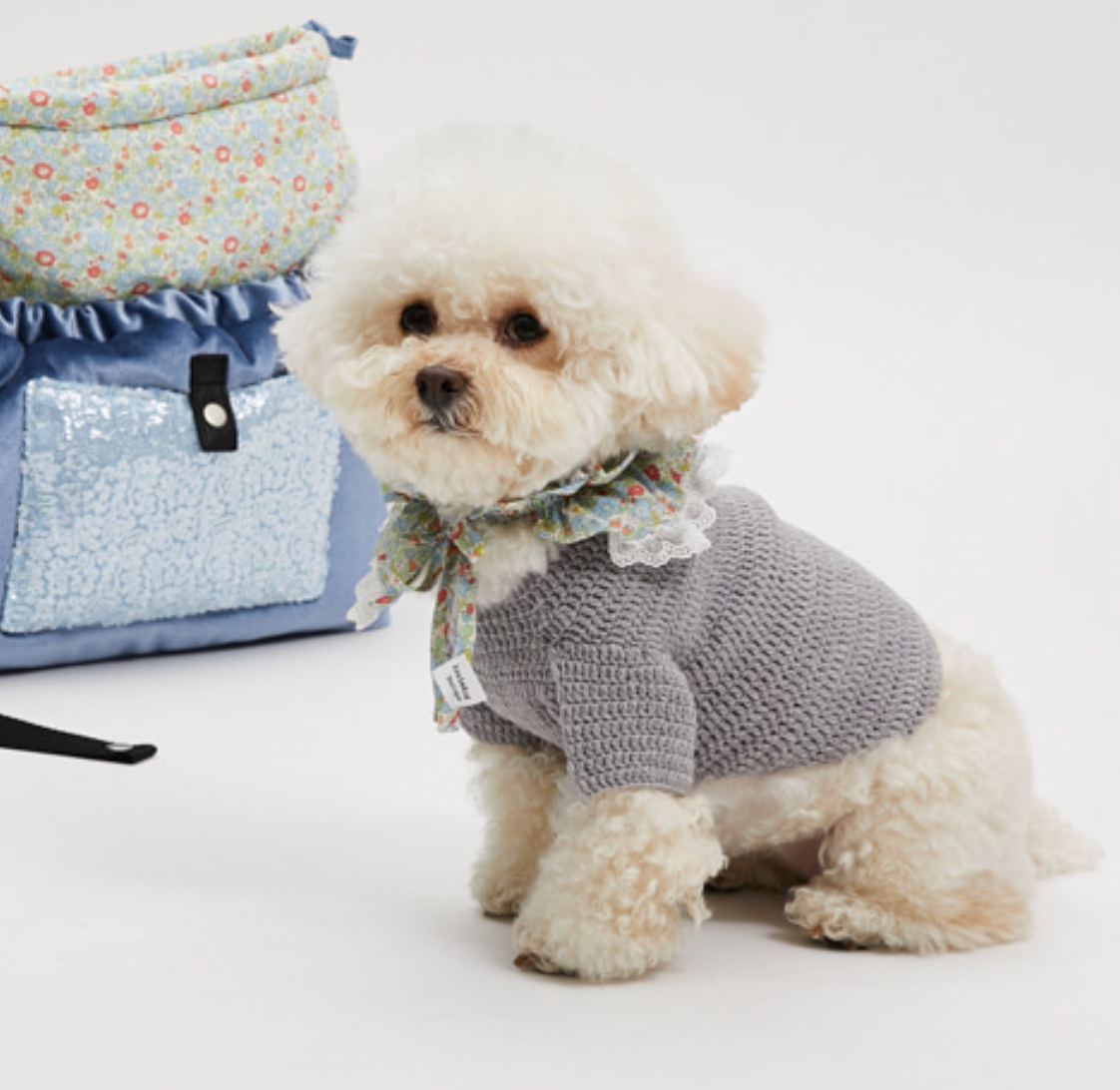 Louisdog White Crochet Around Bag