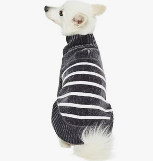 Chenille Classy Striped Sweater in Chic Grey