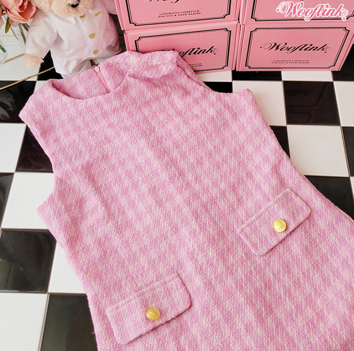 Wooflink Tweed Dress for Mom - Pink
