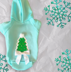 Quilted Christmas Tree Dog Hoodie
