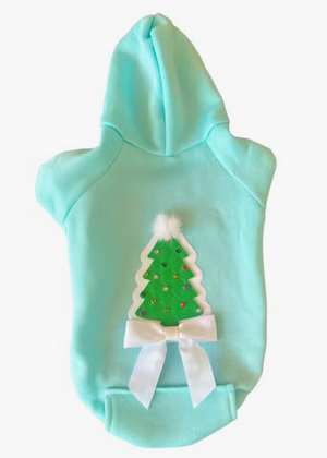 Quilted Christmas Tree Dog Hoodie