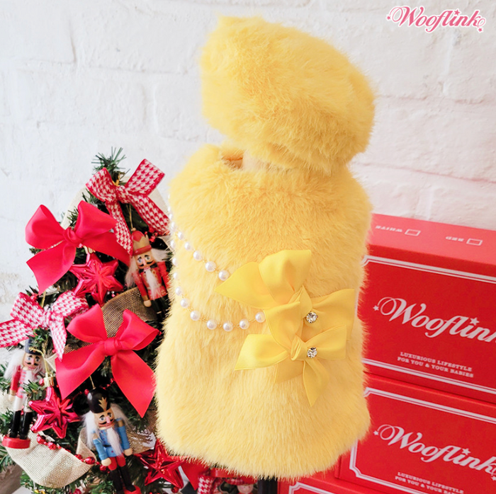 Wooflink Luxe Fur Vest in Yellow