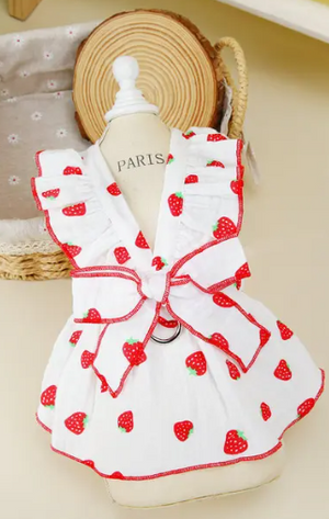 White Strawberry Summer Dress