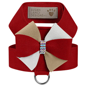 Susan Lanci Game Day Glam Red & Doe Pinwheel Bow Tinkie Harness