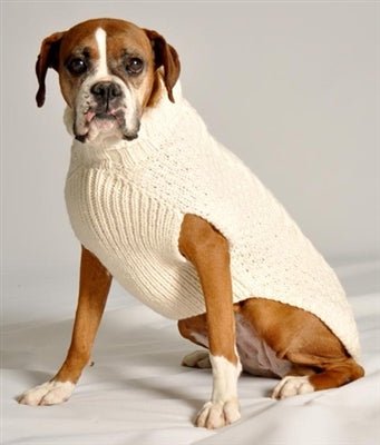 Chilly Dog Cable Sweater, X-Small, Natural