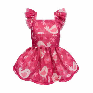 Valentine Bird Print Dog Dress