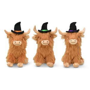Highland Cow Shaggy Witch Hat Dog Toy 8"