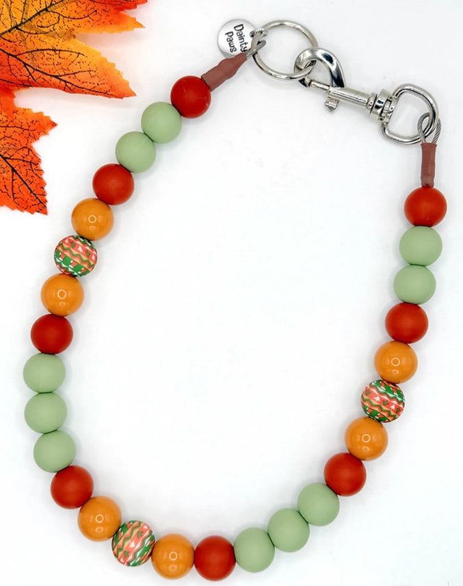 Pumpkin Patch Beaded Pet Collar