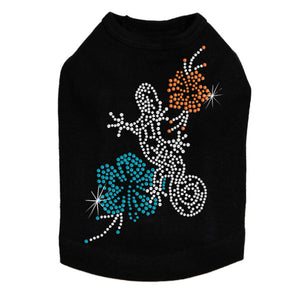 Gecko and Hibiscus Rhinestone Tank- Many Colors