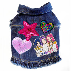 K-Pop Demon Hunter inspired Denim Dog Jacket in 3 Colors