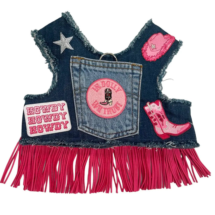 In Dolly We Trust Cowgirl Fringe Up-Cycled Harness