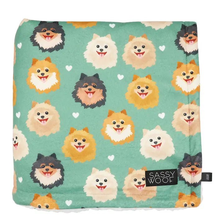 Dog Blanket Pawfect Poms Posh Puppy Boutique