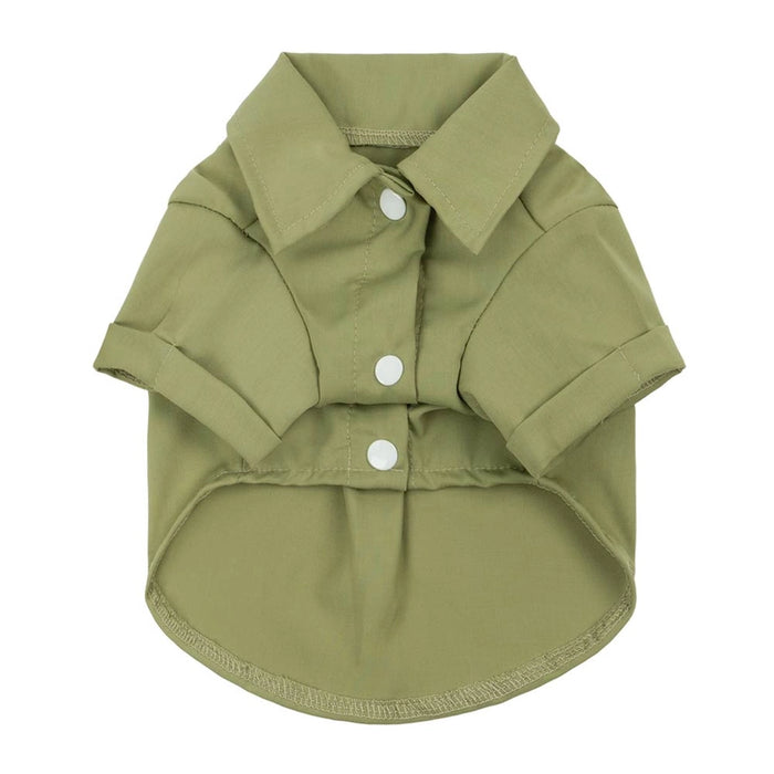 Formal Dog Collar Shirt in Olive