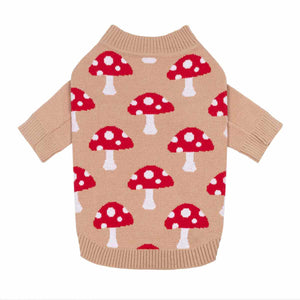 Mushroom Dog Jacquard Sweater