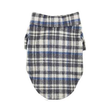 Flannel Dog Shirt - Gray and Blue Plaid