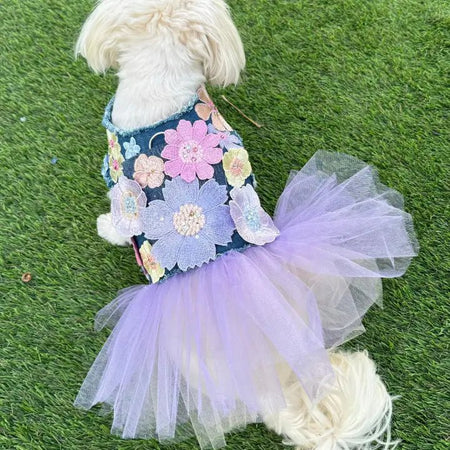 Flower Girl Denim Dress – Posh Puppy Boutique USA