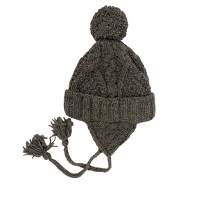 Gray Cable Knit Hat