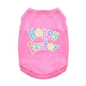 Hoppy Easter Dog Shirt - Carnation Pink